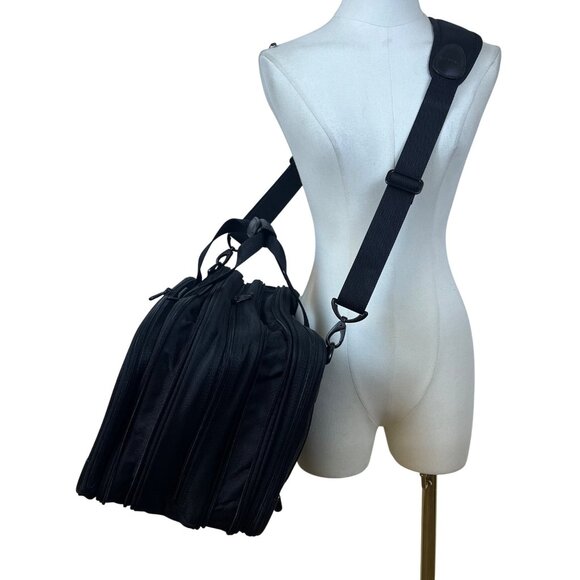 Briggs & Riley Men’s Black Nylon Expandable Crossbody Strap Travel Briefcase - Picture 9 of 16
